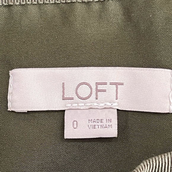 Loft size 0 green sequin skirt date night formal fancy moss olive green - Picture 4 of 8